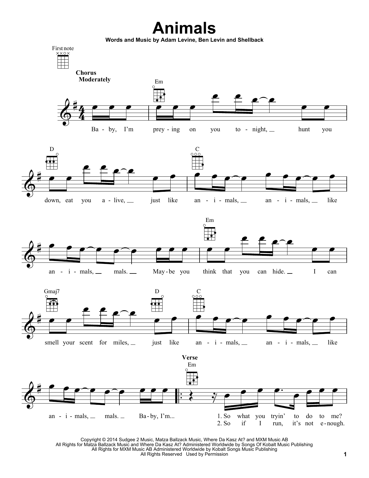 Product picture to:  Animals - Maroon 5