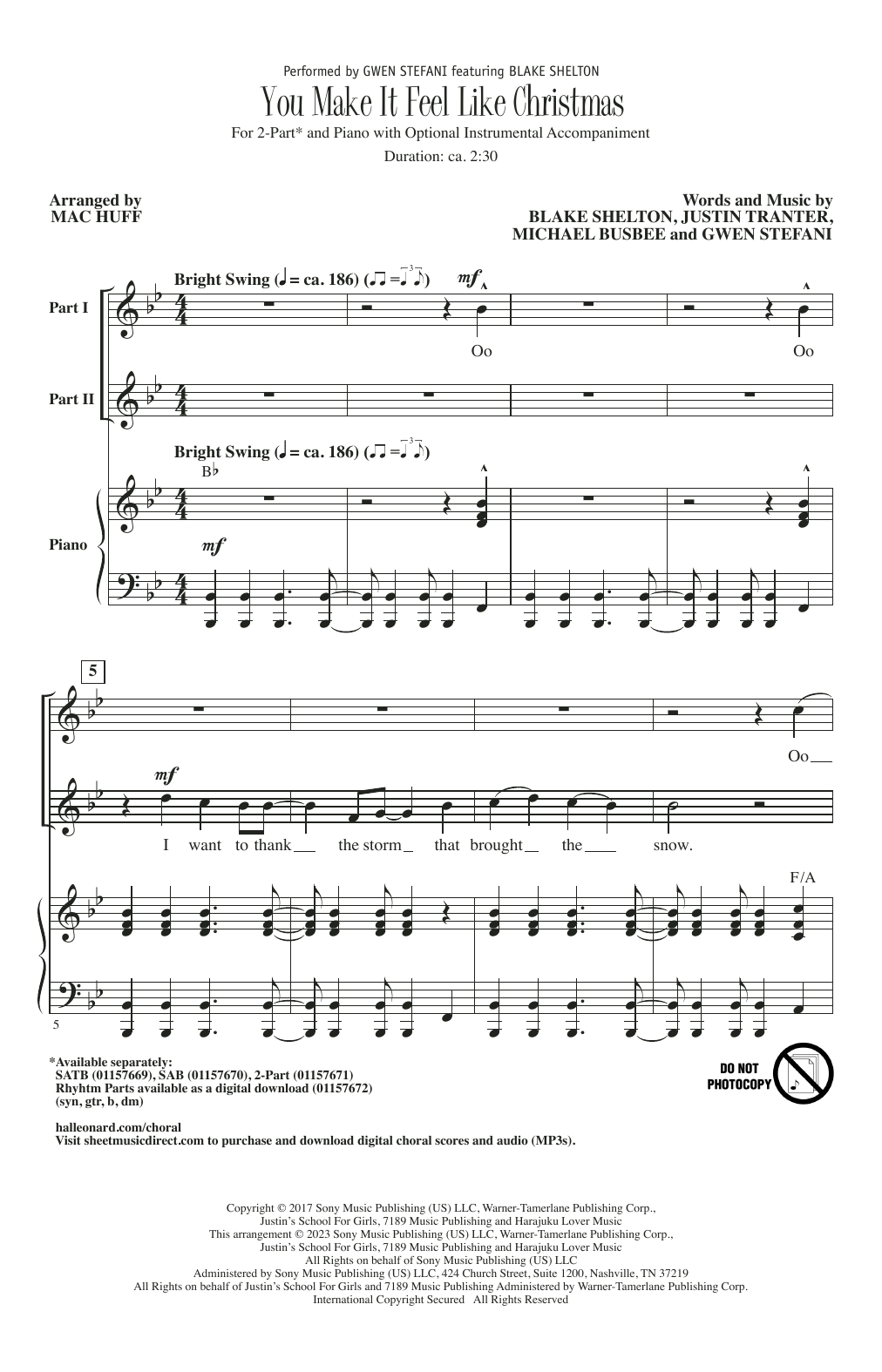 Produktbild zu: You Make It Feel Like Christmas (arr. Mac Huff)