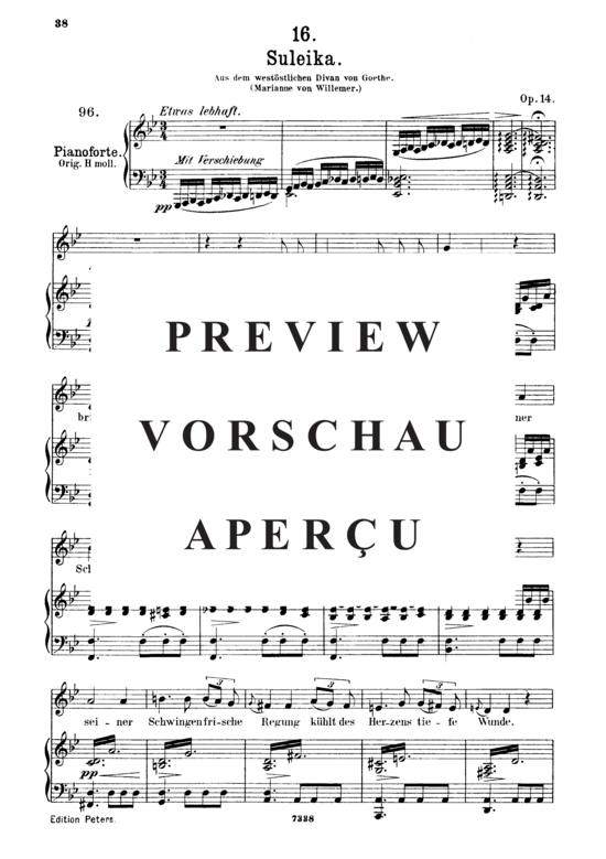 gallery: Suleika I, D.720 Was bedeutet die Bewegung? , , (Gesang mittel + Klavier)
