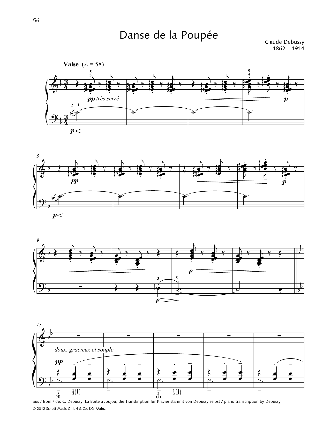 Product gallery: Page 1 of 1 Danse de la poupee, Claude Debussy