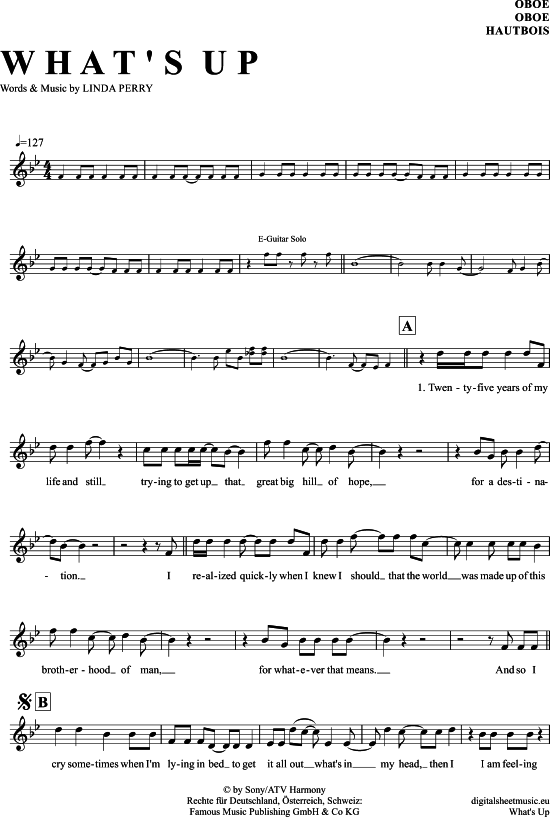 Produktgalerie: Seite 1 von 4 What´s Up , 4 Non Blondes, (Oboe)