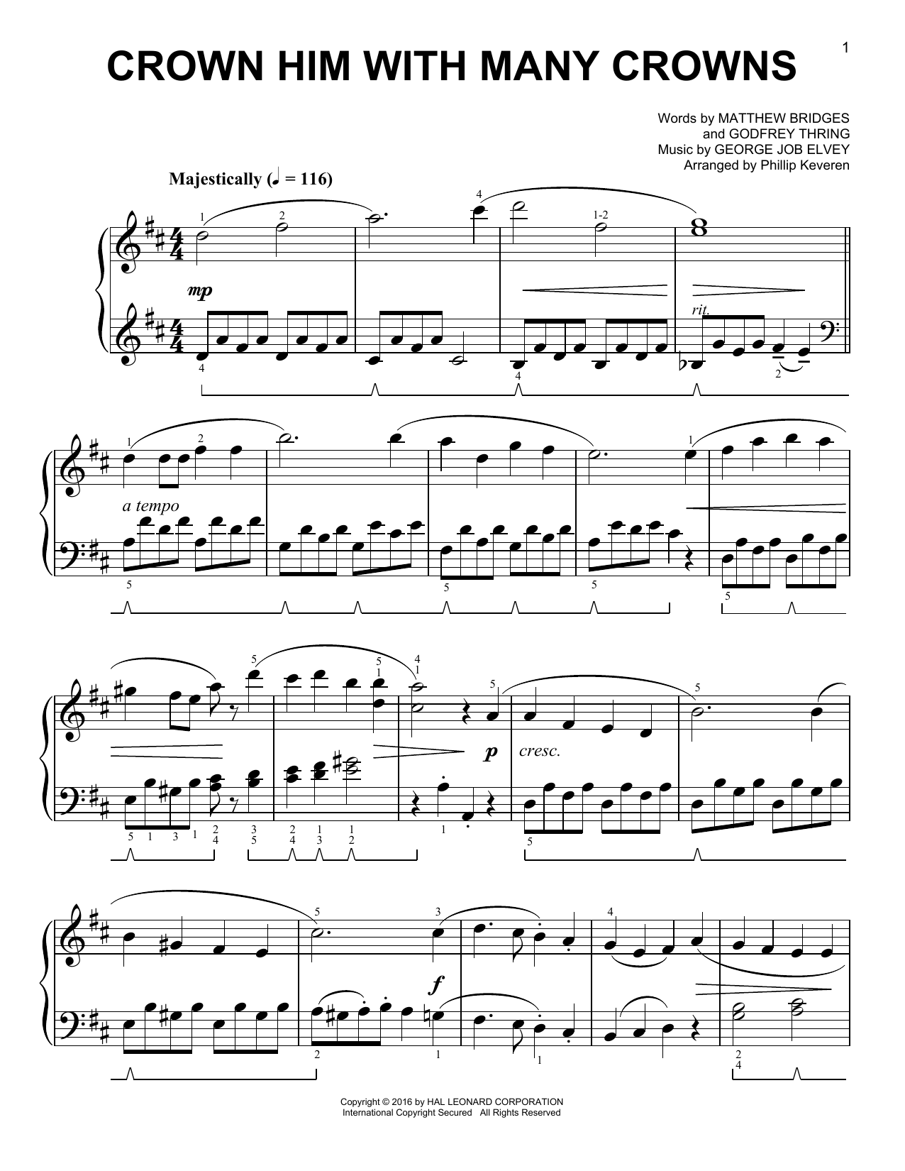 Produktbild zu: Crown Him With Many Crowns [Classical version] (arr. Phillip Keveren)