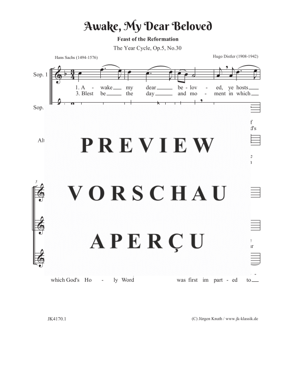 gallery: Awake, My Dear Beloved / The Year Cycle, Op.5, No.30, , Frauenchor