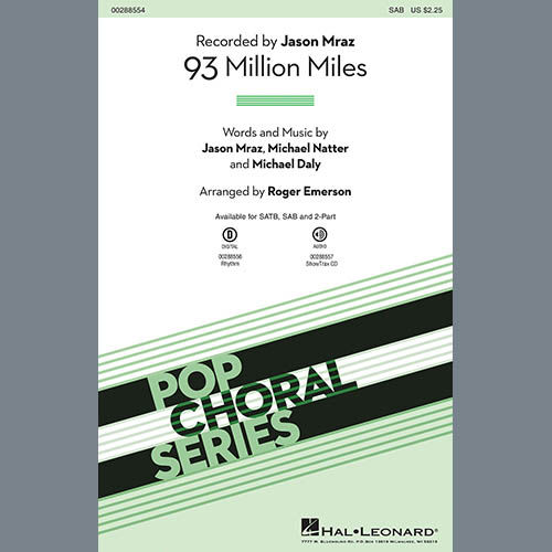cover: 93 Million Miles (arr. Roger Emerson), Jason Mraz, Chor