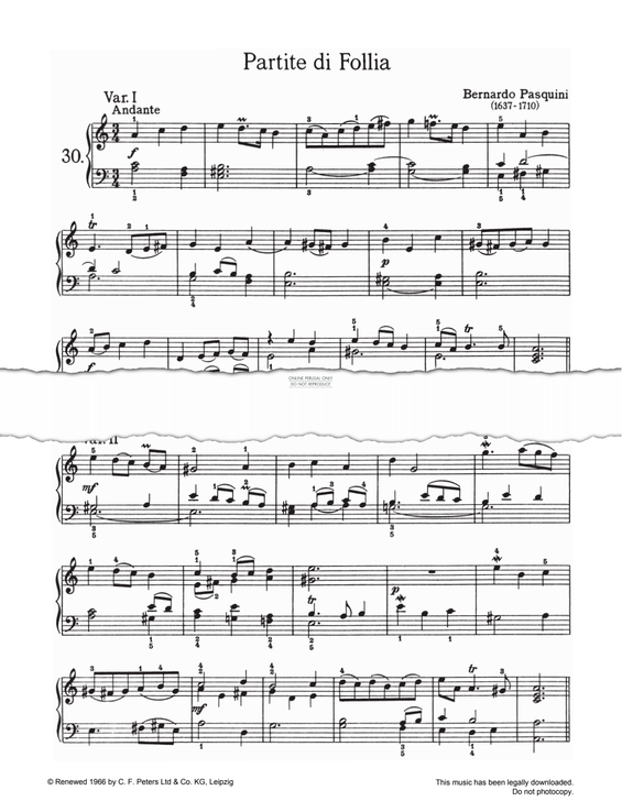 Produktgalerie: Seite 1 von 1 Partite di Follia, Bernardo Pasquini, Klavier