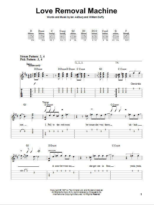 Produktgalerie: Seite 1 von 1 Love Removal Machine, The Cult, Gitarre