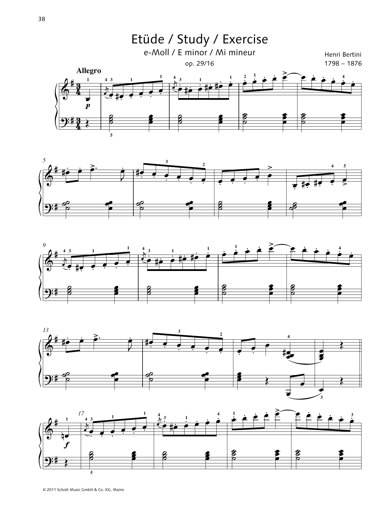 Product gallery: Page 1 of 1 Study E minor, Henri Bertini