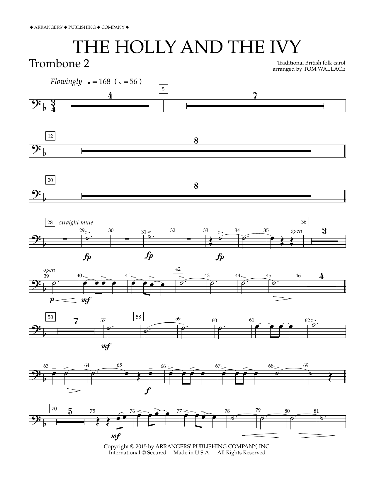 Product gallery: Page 1 of 1 The Holly and the Ivy - Trombone 2, Tom Wallace