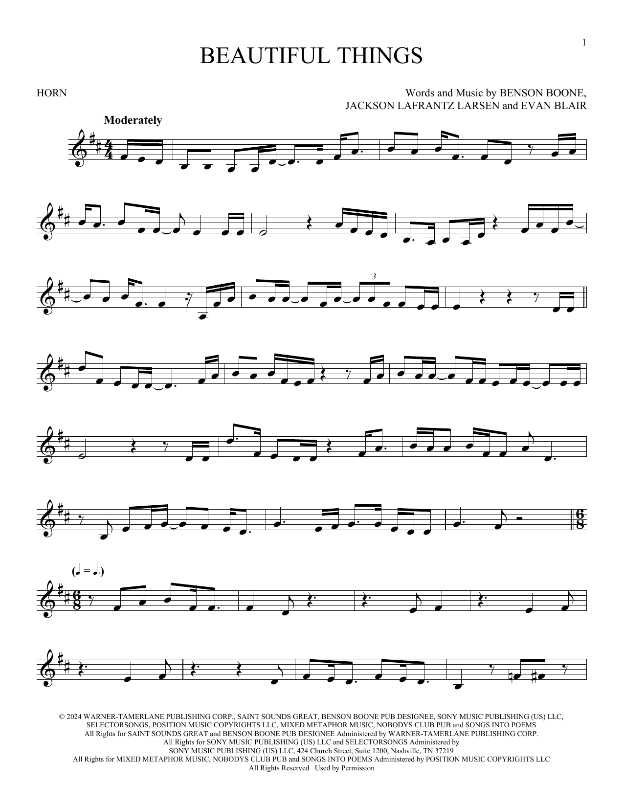 Produktgalerie: Seite 1 von 1 Beautiful Things, Benson Boone, Horn