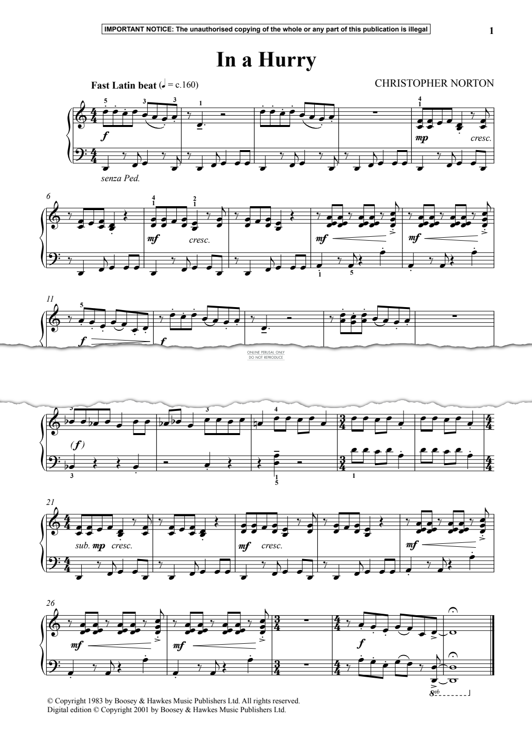 Produktgalerie: Seite 1 von 1 In a Hurry, Christopher Norton, Klavier