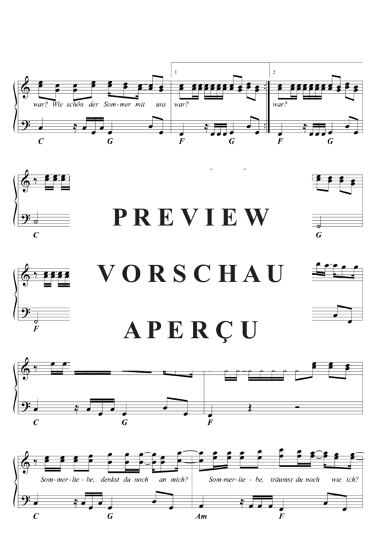 Produktgalerie: Seite 5 von 6 Sommerliebe , Wolkenfrei, Klavier und Gesang