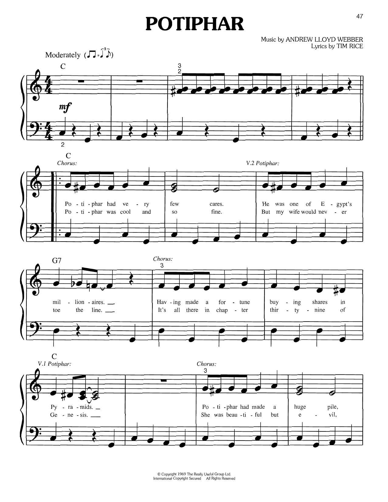 Produktgalerie: Seite 1 von 1 Potiphar (from Joseph and the Amazing Technicolor Dreamcoat), Andrew Lloyd Webber, Klavier