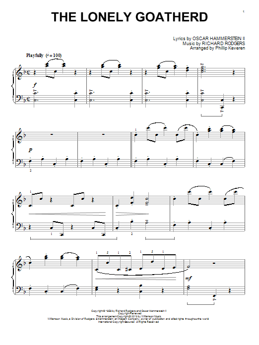 Produktbild zu: The Lonely Goatherd (from The Sound Of Music) (arr. Phillip Keveren)