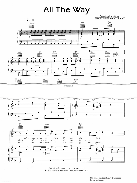 Produktgalerie: Seite 1 von 1 All The Way, England Football Team, Gesang, Gitarre, Klavier