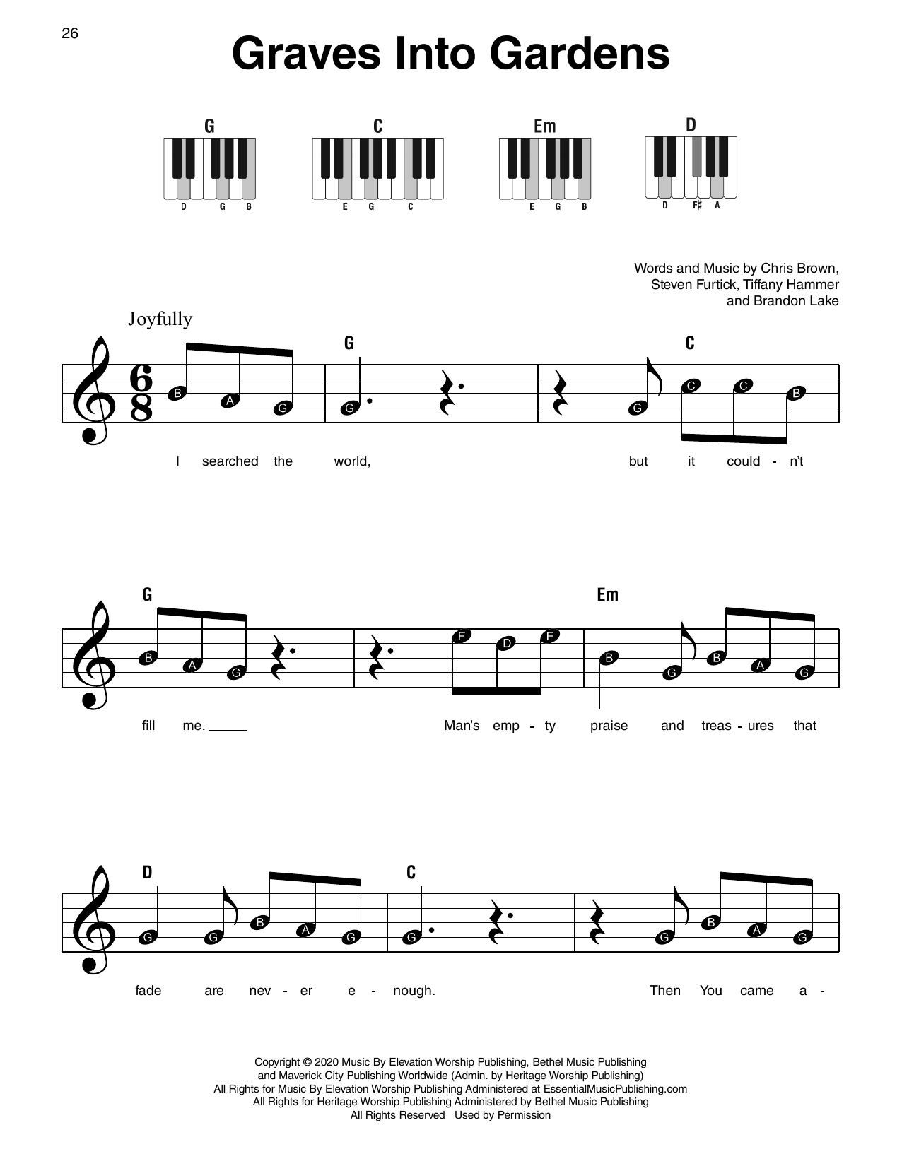 Produktgalerie: Seite 1 von 1 Graves Into Gardens, Elevation Worship, Klavier