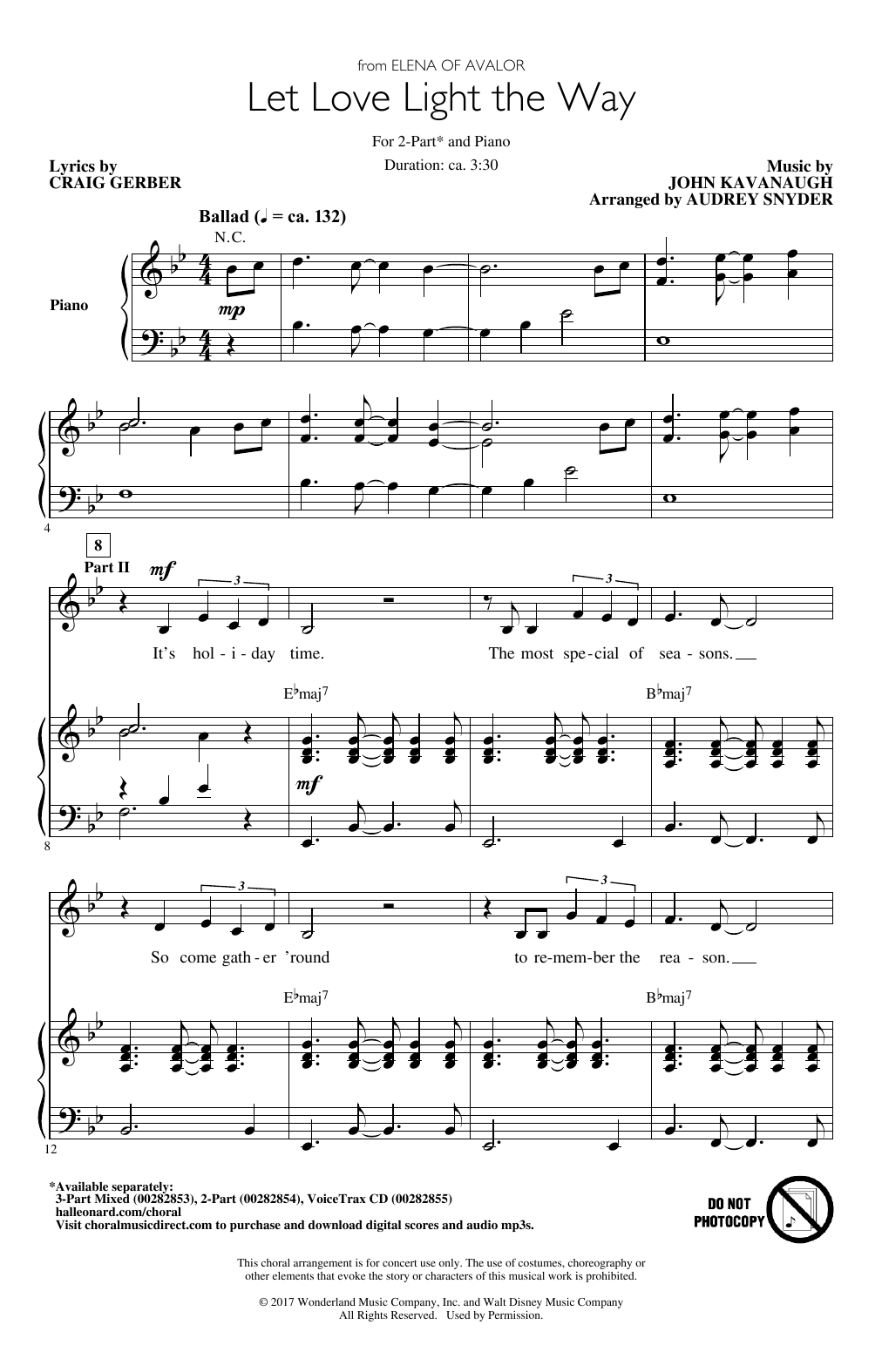 Product picture to: Let Love Light The Way (from Elena Of Avalor) (arr. Audrey Snyder)