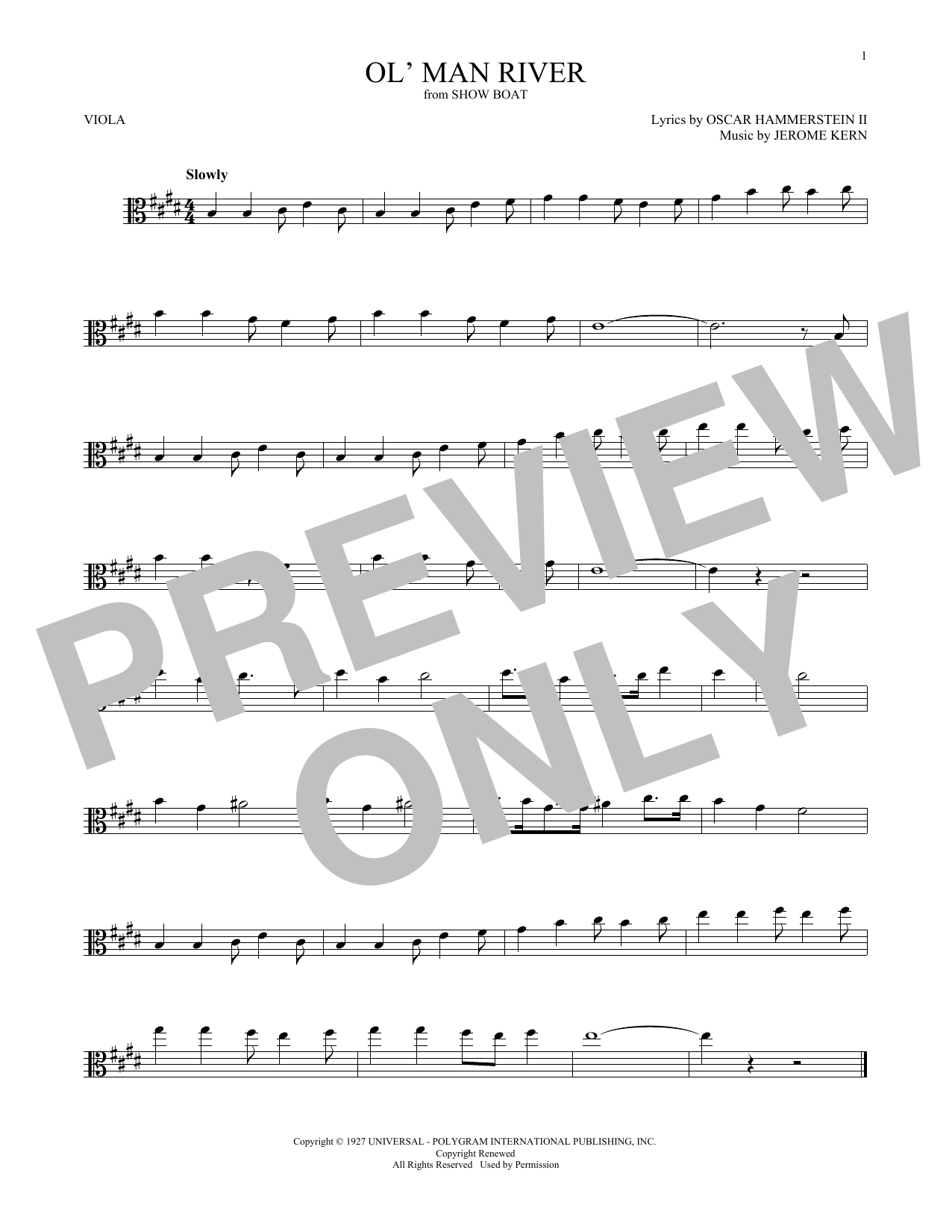 Product gallery: Page 1 of 1 Ol' Man River, Jerome Kern