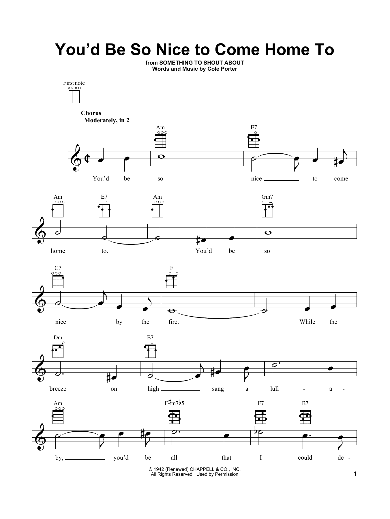 Product gallery: Page 1 of 1 You'd Be So Nice To Come Home To, Cole Porter