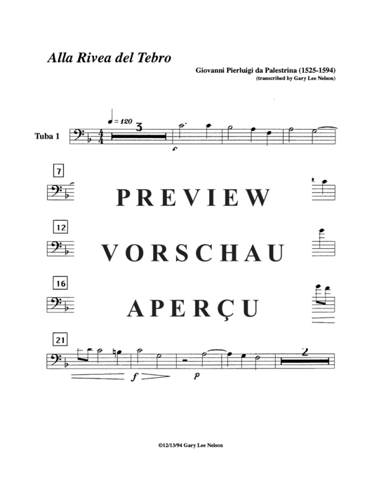 Product gallery: Page 6 of 13 Alla Rivera del Tebro , , (Tuba Quartet TTTT)