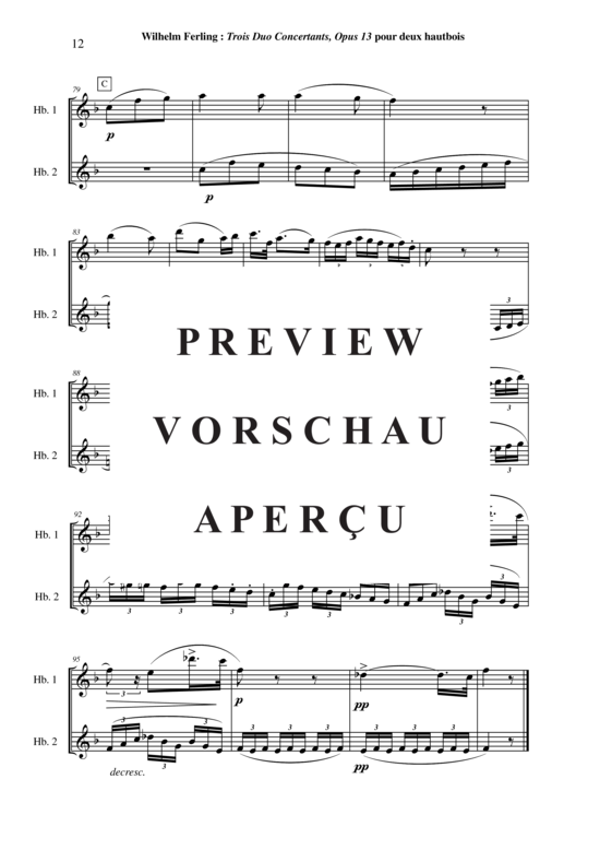 Product gallery: Page 13 of 21 Three Duos Concertants, Opus 13 , , (Oboe duet)