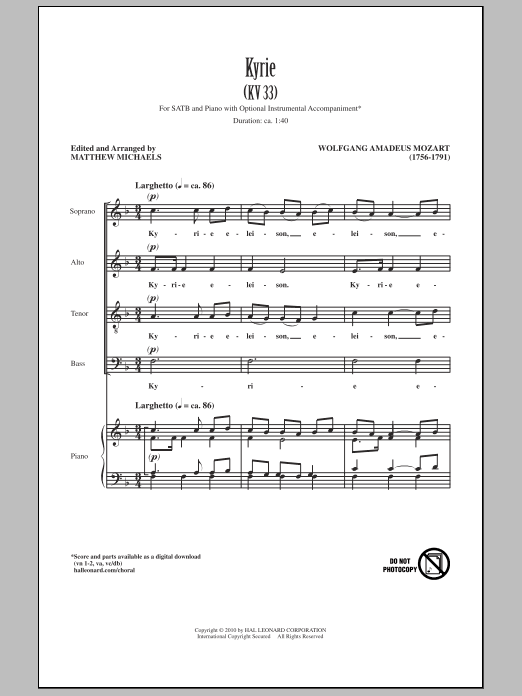Produktbild zu: Kyrie (KV33)