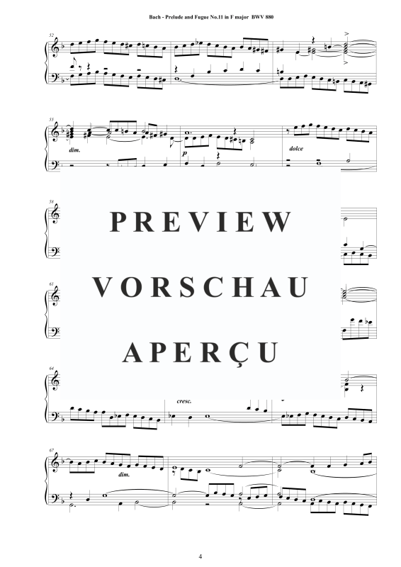 Product gallery: Page 5 of 8 Prelude and Fugue No. 11 in F major BWV 880, , Solo Piano
