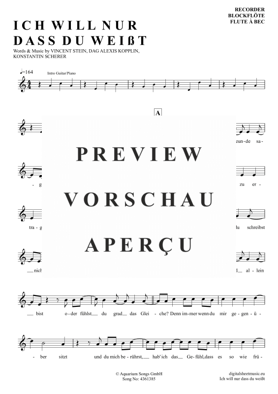 gallery: Ich will nur dass du weißt , SDP, Tawil, Adel, Blockflöte