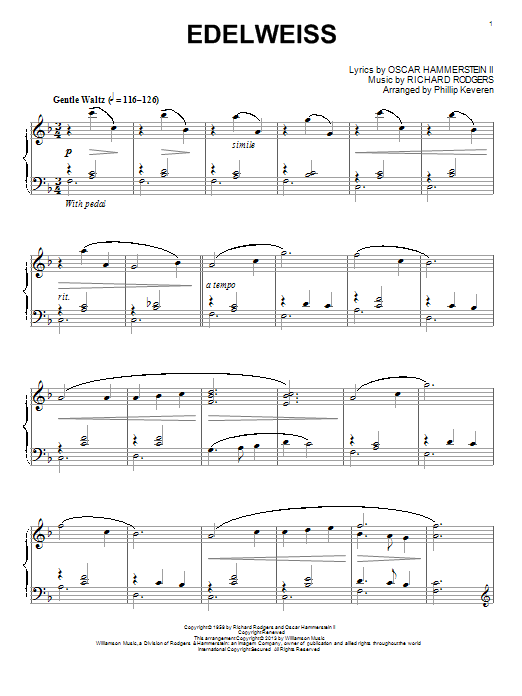 Produktbild zu: Edelweiss (from The Sound Of Music) (arr. Phillip Keveren)