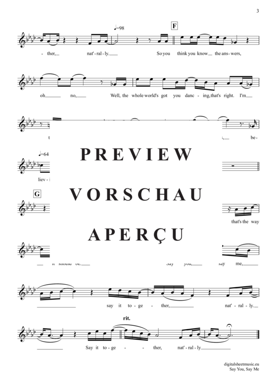 Produktgalerie: Seite 4 von 4 Say You, Say Me , Richie, Lionel, (Oboe)