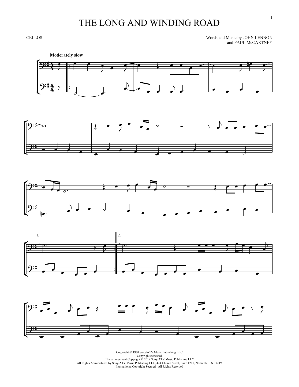 Produktgalerie: Seite 1 von 1 The Long And Winding Road, The Beatles, Violoncello