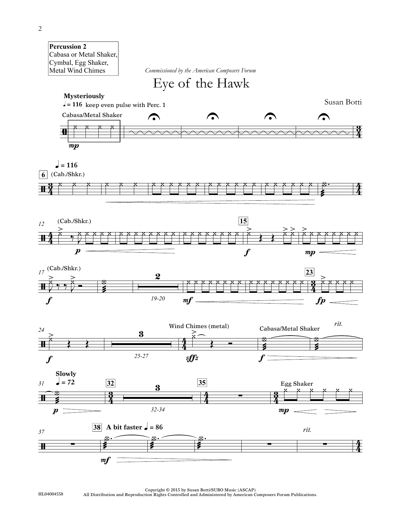 Produktgalerie: Seite 1 von 1 Eye of the Hawk - Percussion 2, Susan Botti, Ensemble
