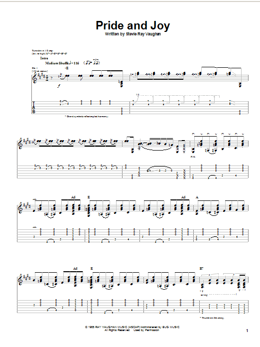 Product gallery: Page 1 of 1 Pride And Joy (acoustic version), Stevie Ray Vaughan
