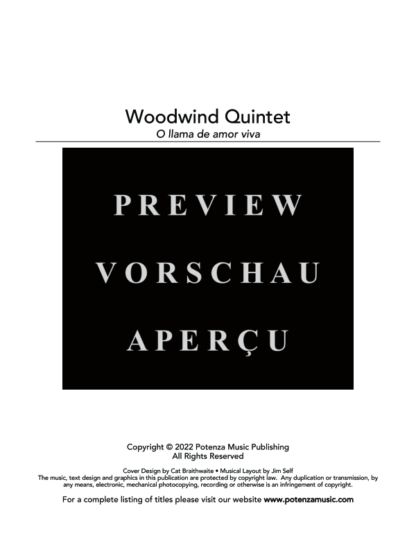 Produktgalerie: Seite 3 von 11 Woodwind Quintet - O llama de amor viva, , (Holzbläser Quintett)