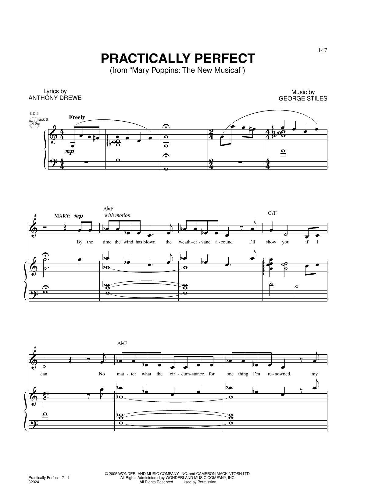 Product picture to: Practically Perfect (from Mary Poppins: The New Musical)
