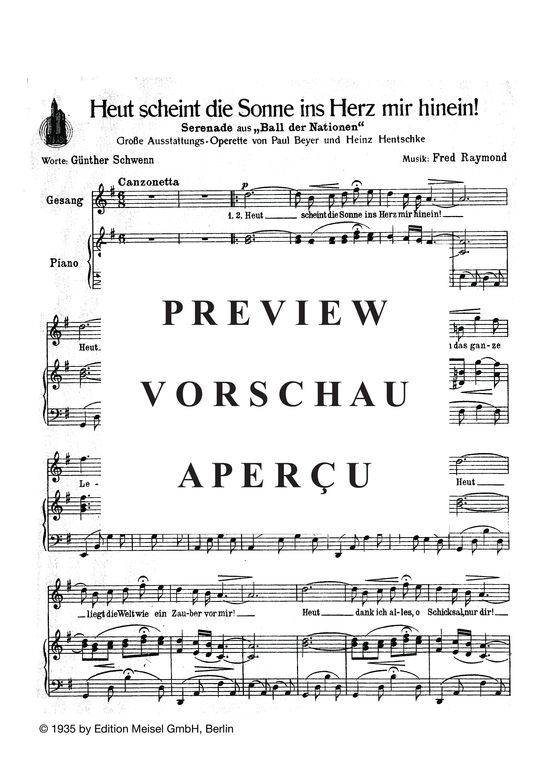 Produktgalerie: Seite 3 von 3 Heut scheint die Sonne ins Herz mir hinein!, , Klavier und Gesang