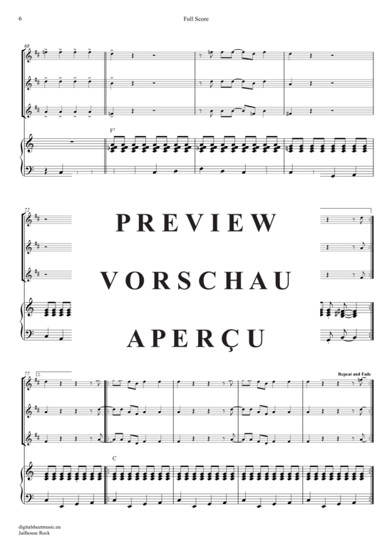 Produktgalerie: Seite 7 von 20 Jailhouse Rock , Presley, Elvis, (Trompeten Trio + Klavier)