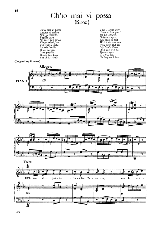 Product picture to: Ch'io mai vi possaGeorg Friedrich Händel