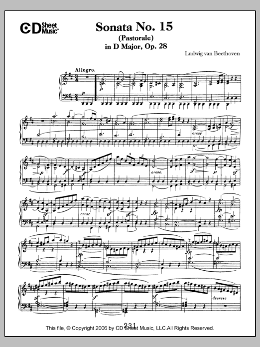 Produktbild zu:  Sonata No. 15 In D Major (pastorale), Op. 28 - Ludwig van Beethoven