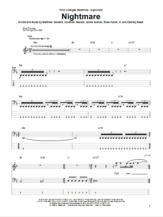 Produktgalerie: Seite 1 von 1 Nightmare, Avenged Sevenfold, E-Bass