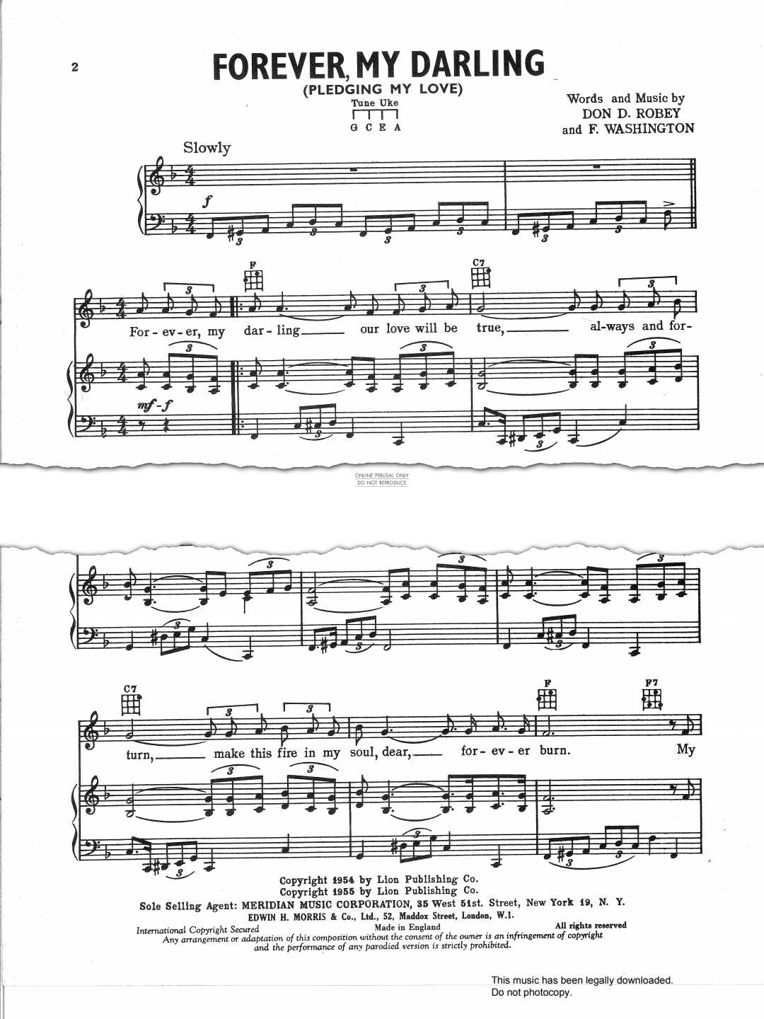 Product gallery: Page 1 of 1 Forever, My Darling (Pledging My Love), Tony Brent