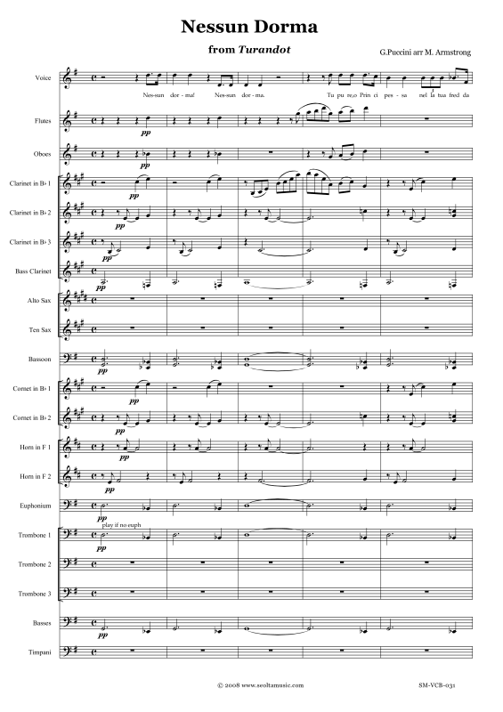 Produktbild zu: Nessun Dorma (aus Turandot)Giacomo Puccini