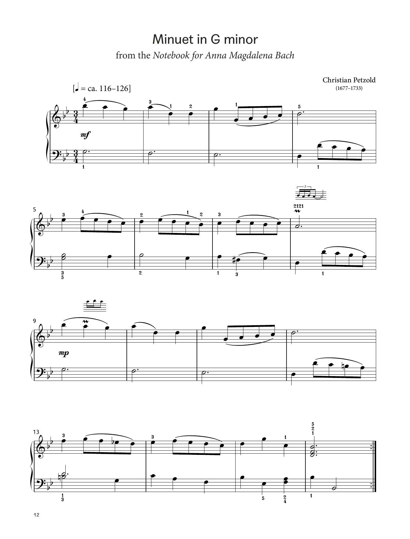 Product picture to: Minuet in G minor (LCME Piano 2018 Grade 2 List A)