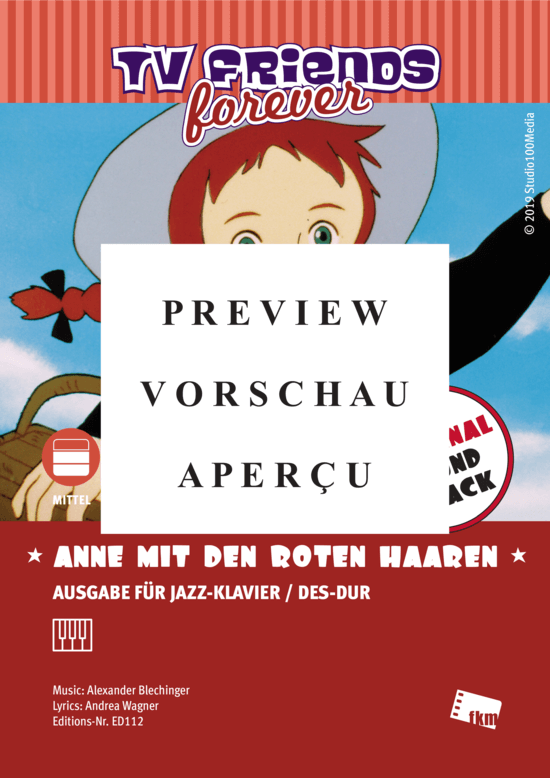 Produktgalerie: Seite 2 von 7 Anne mit den roten Haaren - Arrangiert für Jazzklavier , , Klavier Solo