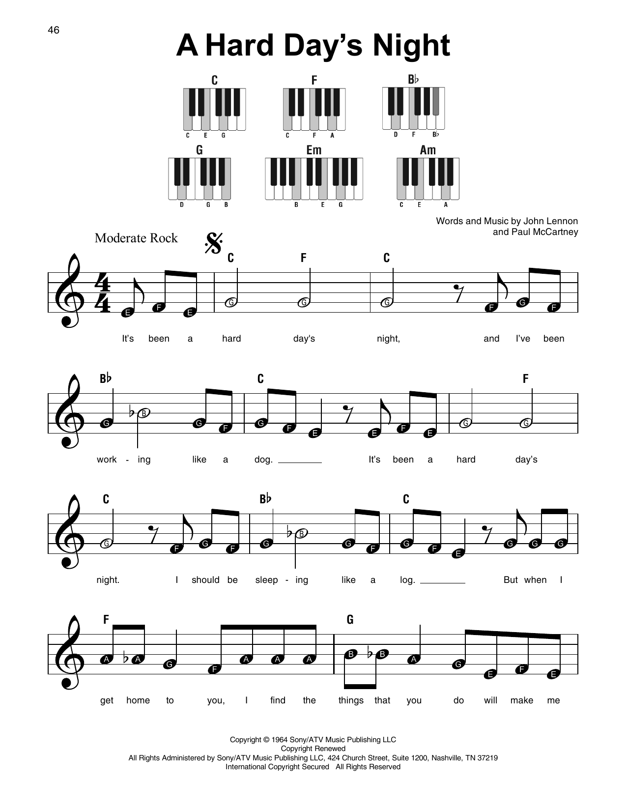 Produktgalerie: Seite 1 von 1 A Hard Day's Night, The Beatles, Klavier