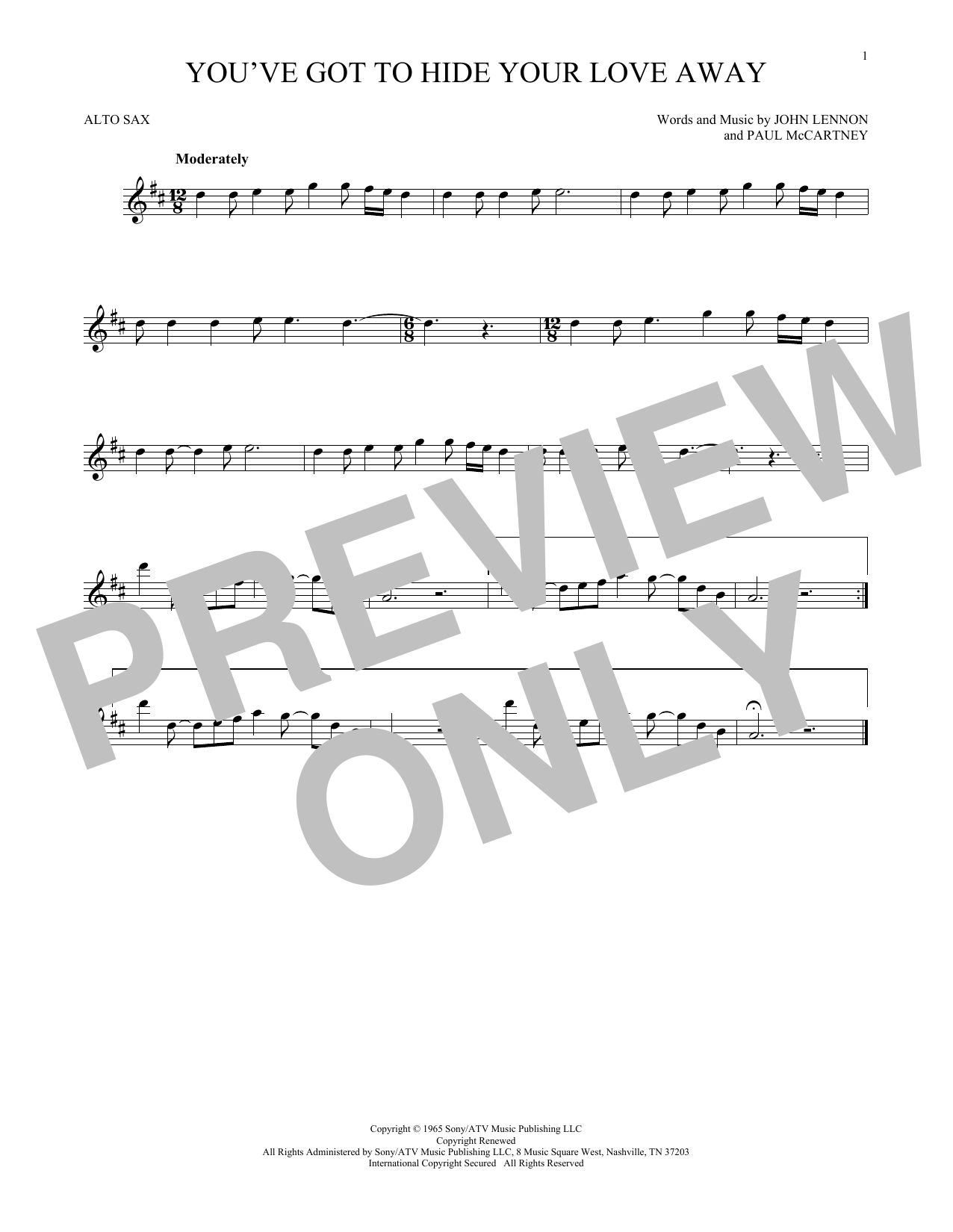 Produktgalerie: Seite 1 von 1 You've Got To Hide Your Love Away, The Beatles, Saxophon
