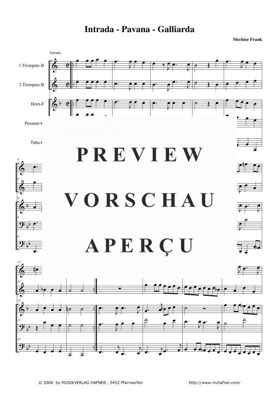 Produktgalerie: Seite 4 von 11 Intrade - Pavana - Galliarda, , (Blechbläser Quintett)