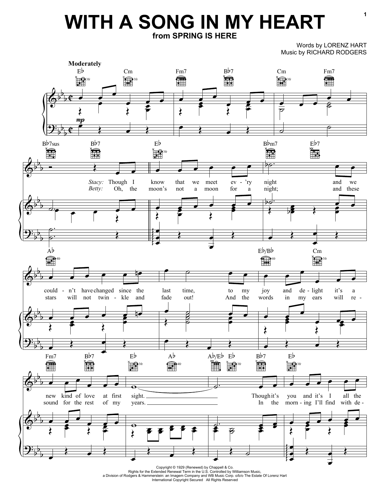 Produktgalerie: Seite 1 von 1 With A Song In My Heart, Rodgers & Hart, Gesang, Gitarre, Klavier