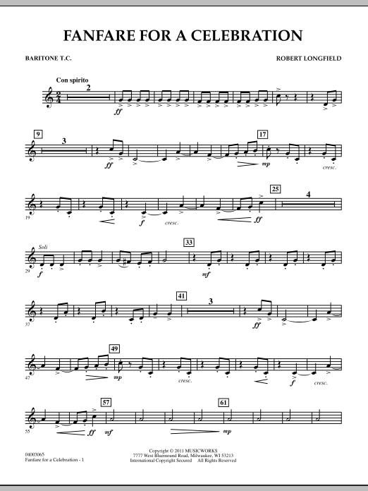 Produktgalerie: Seite 1 von 1 Fanfare For A Celebration - Baritone T.C., Robert Longfield, Ensemble