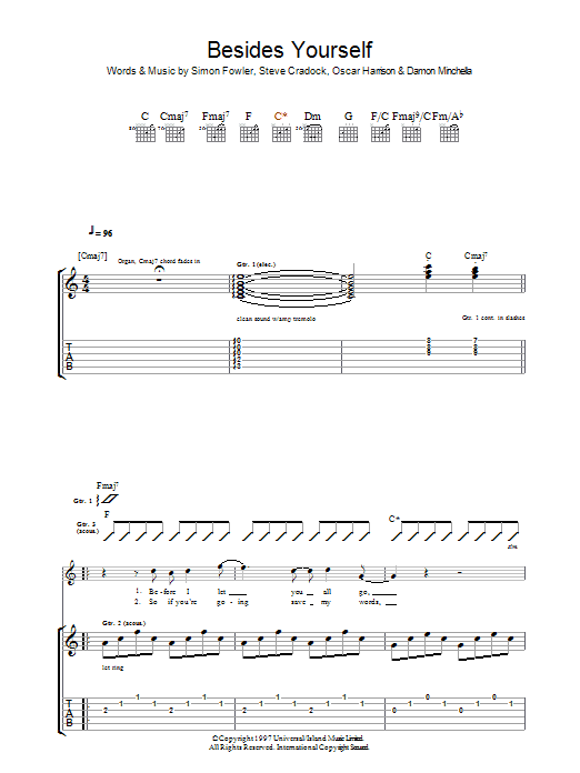 Produktgalerie: Seite 1 von 1 Besides Yourself, Ocean Colour Scene, Gitarre