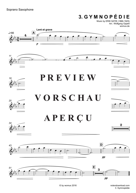 Product gallery: Page 4 of 9 Gymnopedie No. 3 (Saxophon Quintett SAA(T) , , TB)